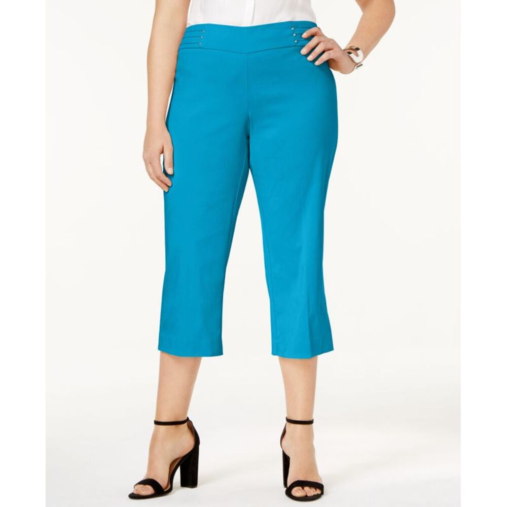 JM Collection Plus Size Tummy Control Pull On Capri Pants